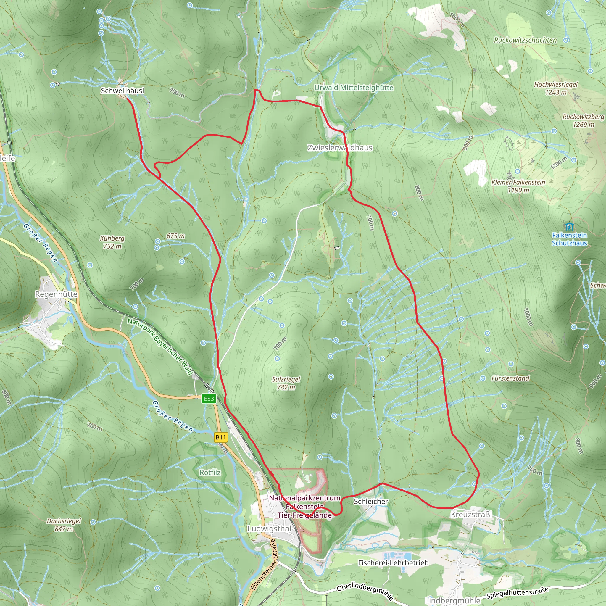 Nationalpark Besucherzentrum Haus zur Wildnis Loop mobile static map