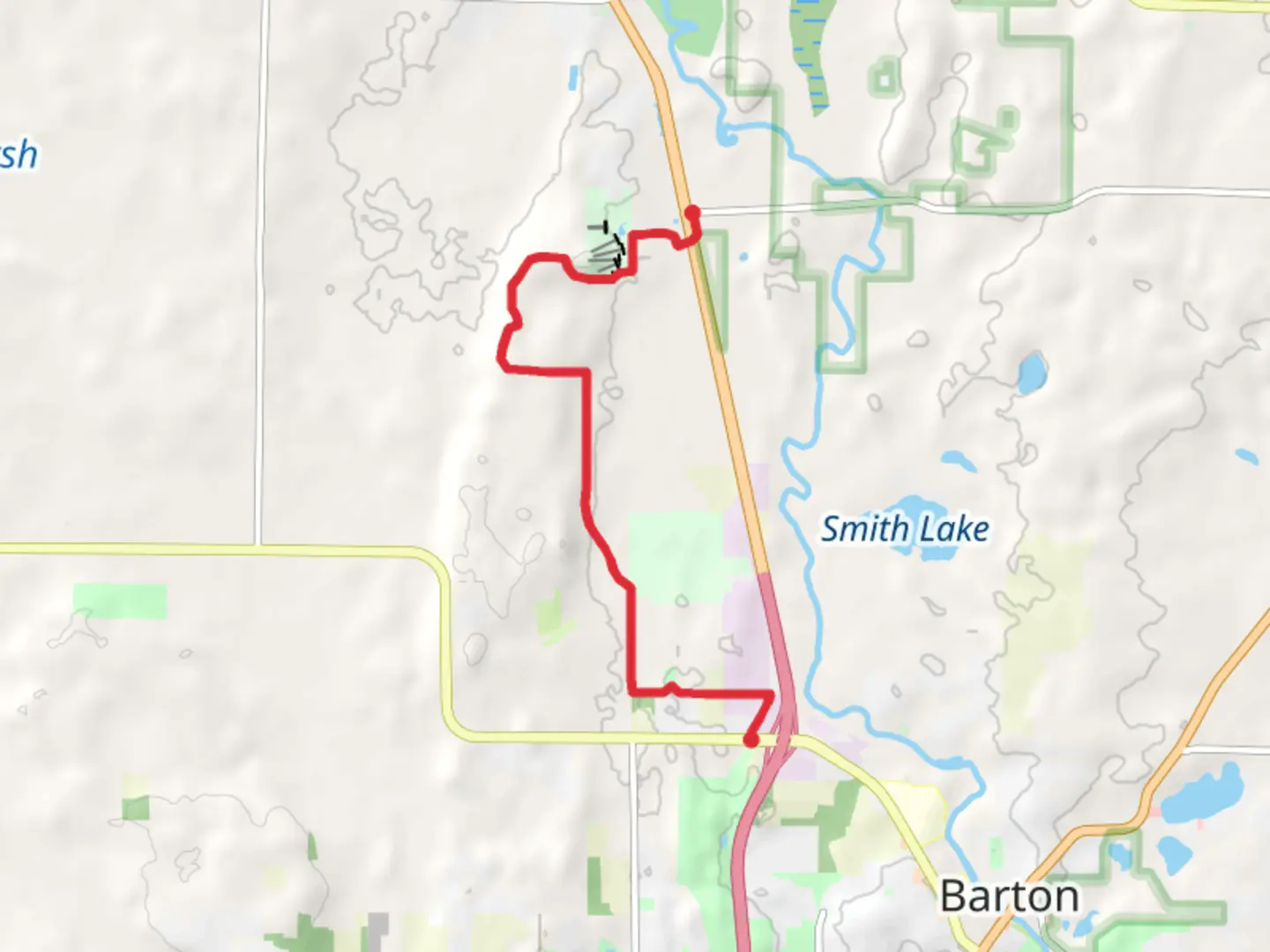 An image depicting the trail Ice Age Trail - County Road H and its surrounding area.