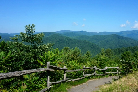 An image depicting the trail Old Cataloochee Turnpike Trail and its surrounding area.