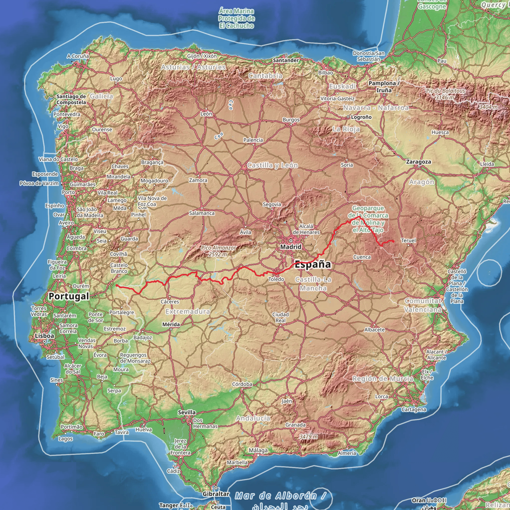 GR 113 Camino Natural del Tajo mobile static map