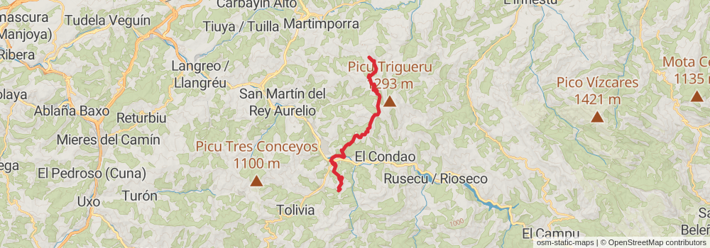 GR 109 Interior Asturias stage 10 Map