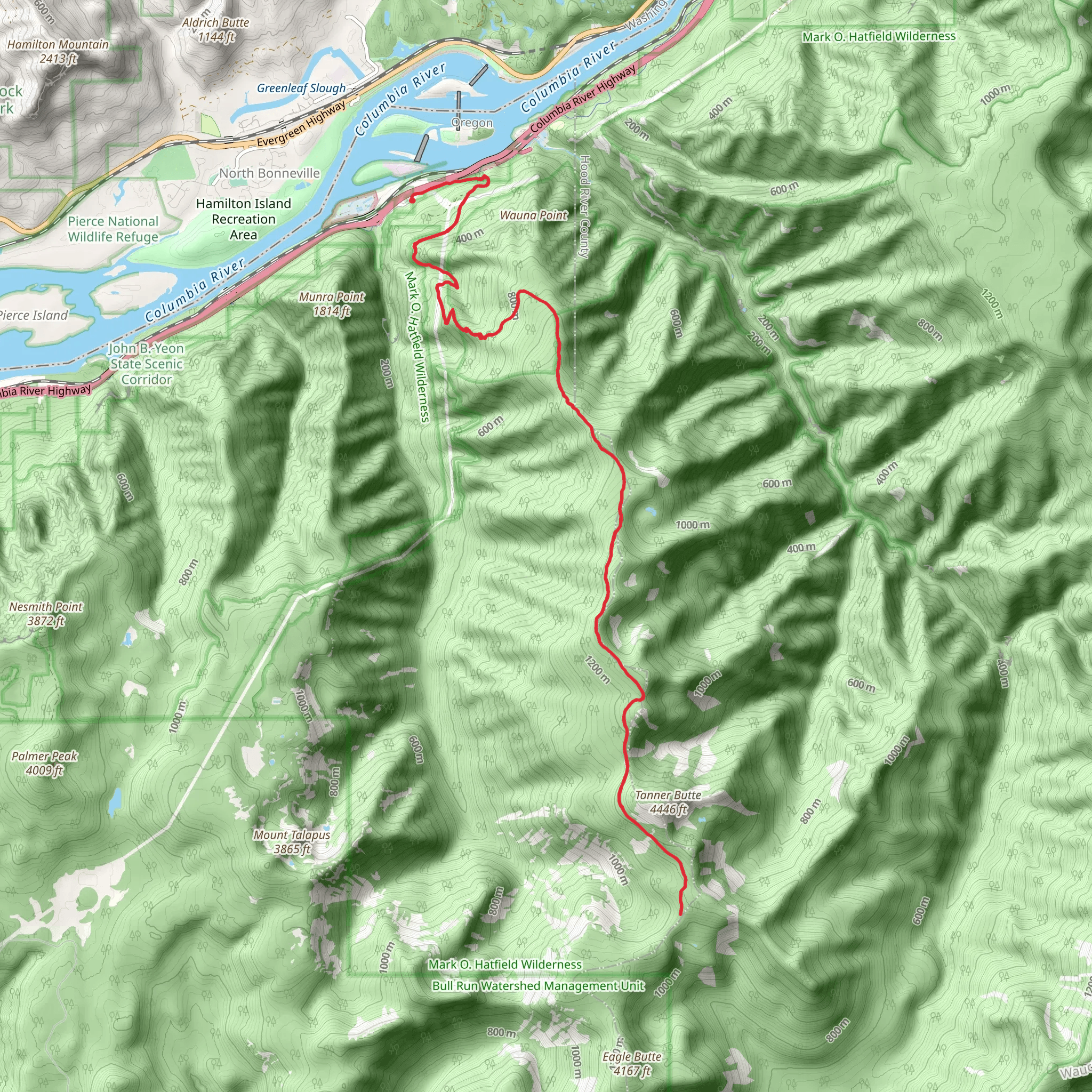 Tanner Butte Trail mobile static map