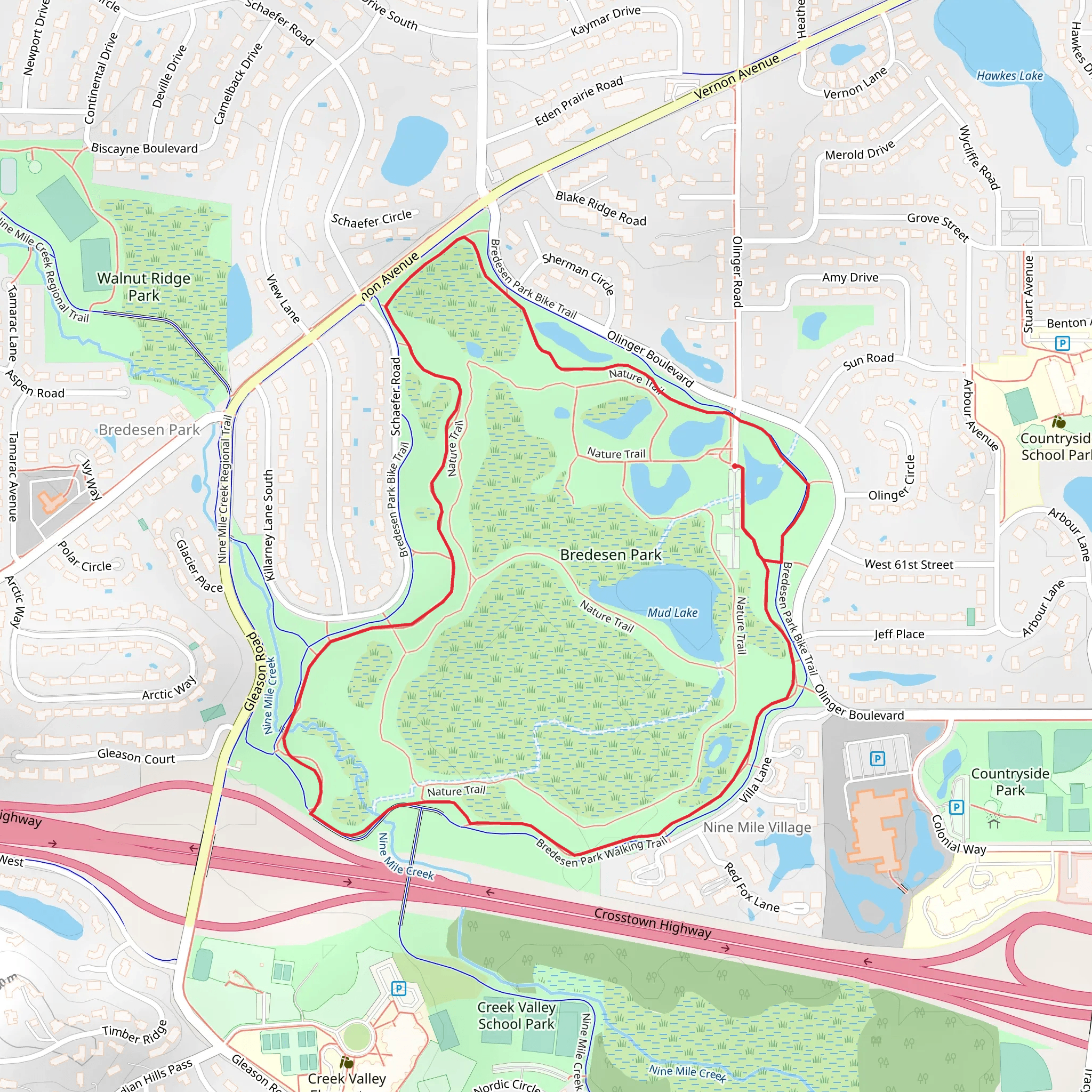 Bredesen Park Loop Trail mobile static map
