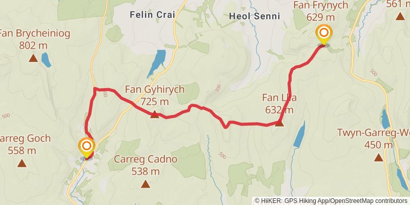 Brecon Beacons Traverse stage 3 Map