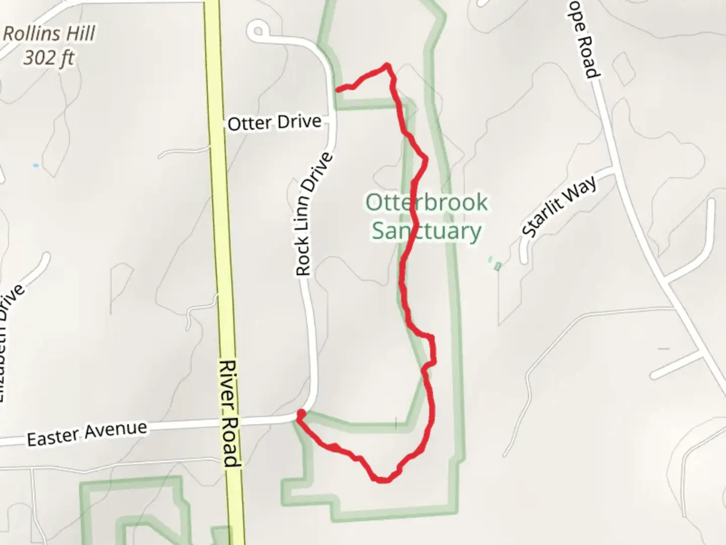 An image depicting the trail Rock Linn Drive East Trail and its surrounding area.
