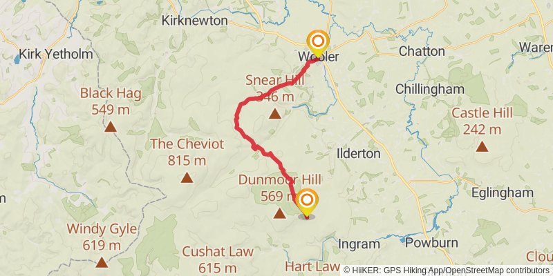 Chepstow to Berwick - upon - Tweed - Great English Walk stage 48 Map