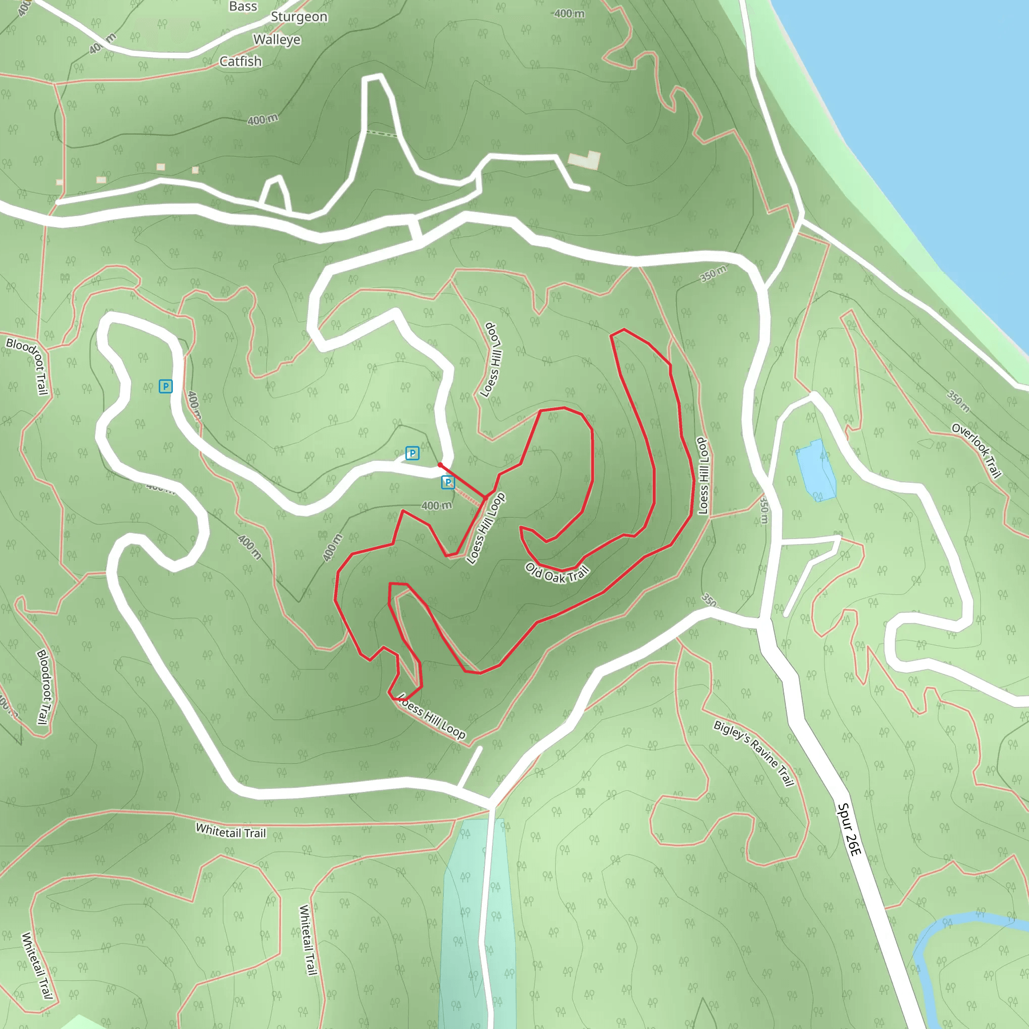 Old Oak Trail and Loess Hill Loop mobile static map