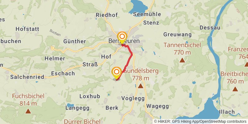 Heilige Landschaft Pfaffenwinkel - Westschleife alt 2 Map