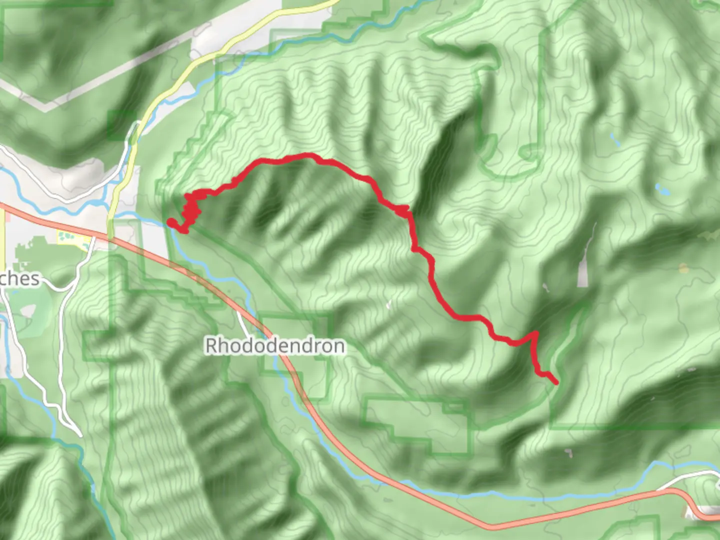 An image depicting the trail West Zigzag Mountain and its surrounding area.
