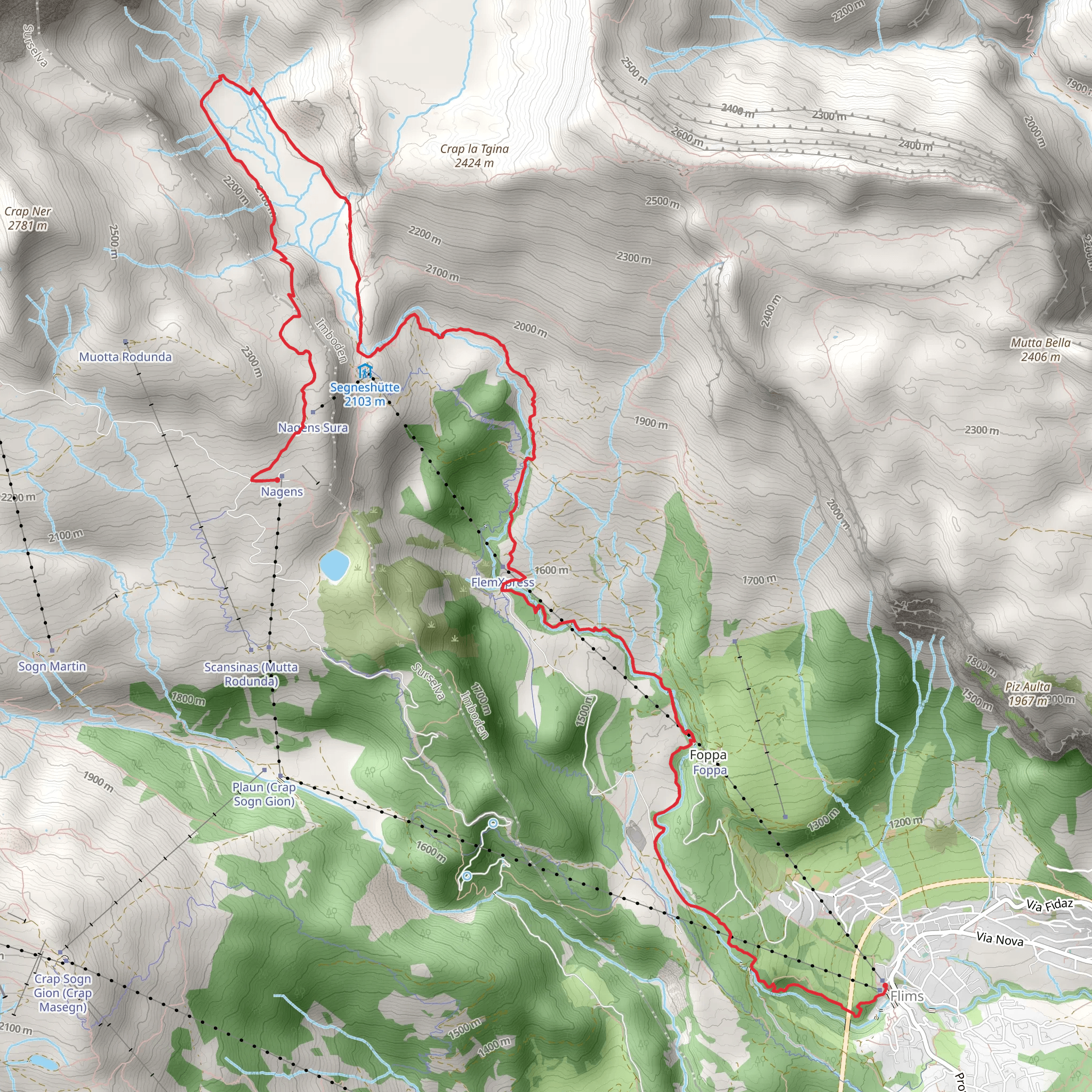 Trutg dil Flem – Flimser Wasserweg mobile static map