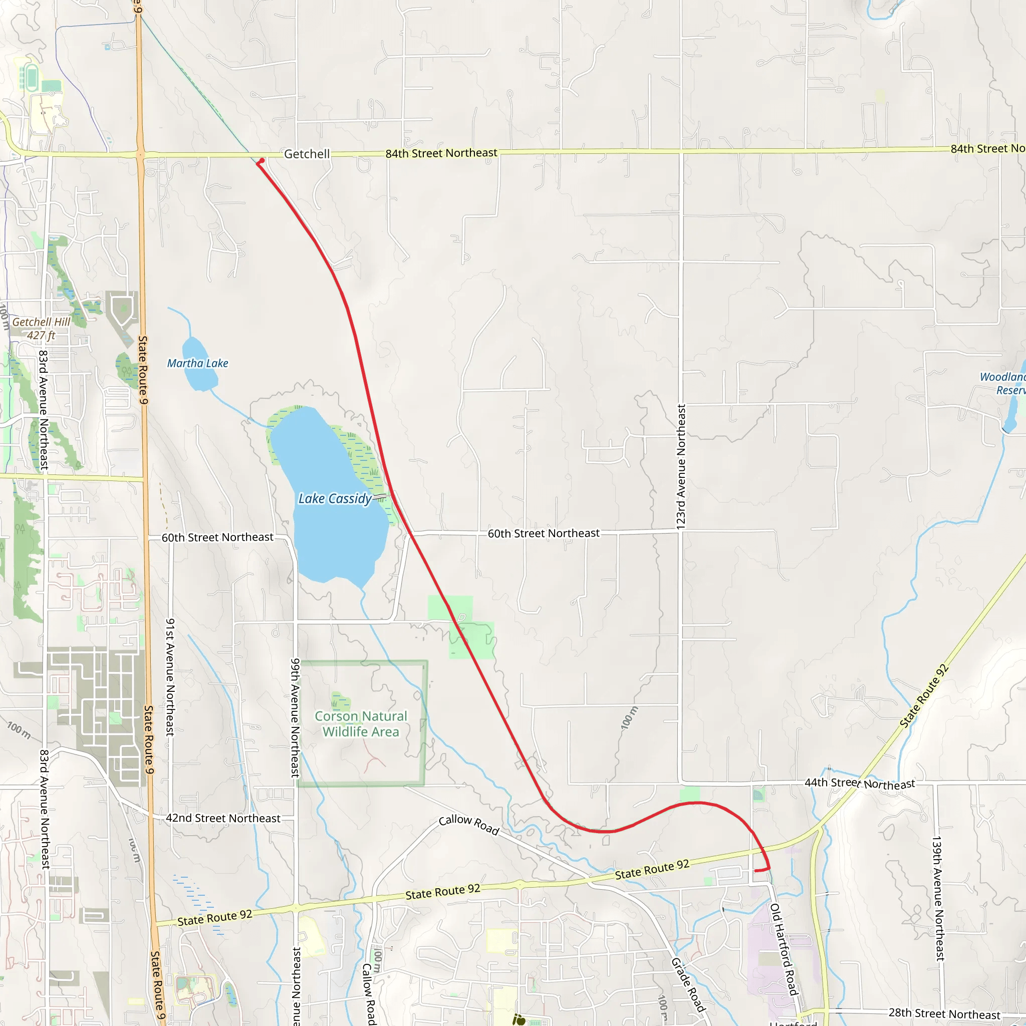 Centennial Trail from Getchell mobile static map
