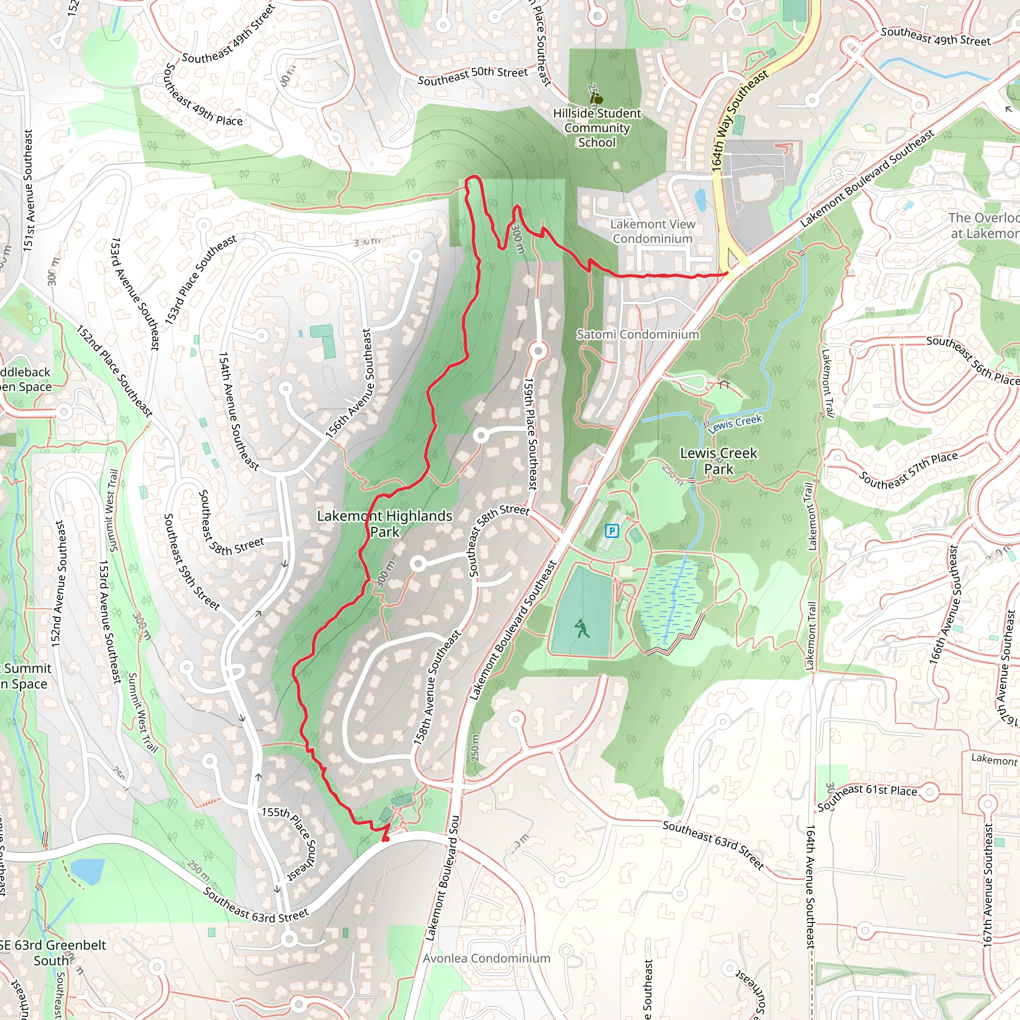 Lakemont Highlands Trail mobile static map