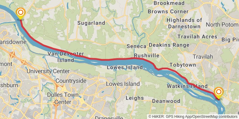 Chesapeake & Ohio Canal Trail stage 2 Map