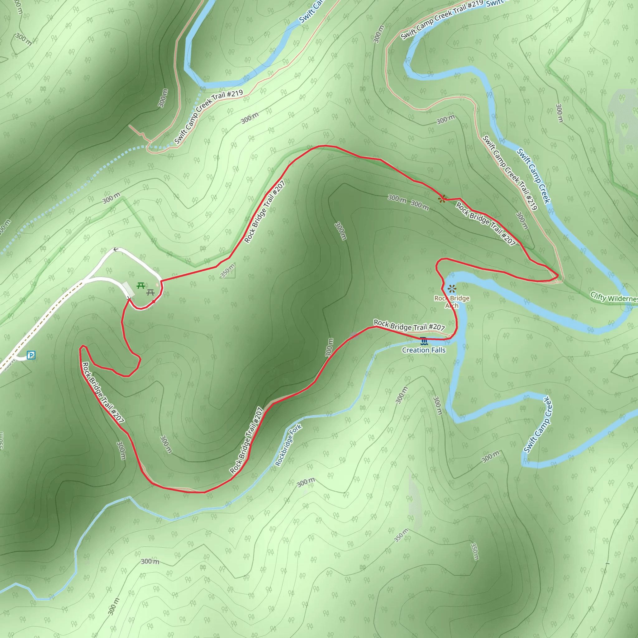 Rock Bridge Loop Trail mobile static map