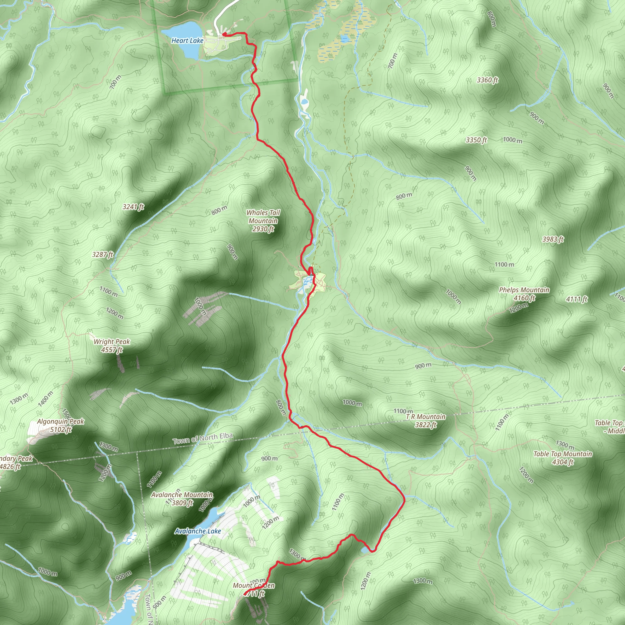 Mount Colden Trail mobile static map