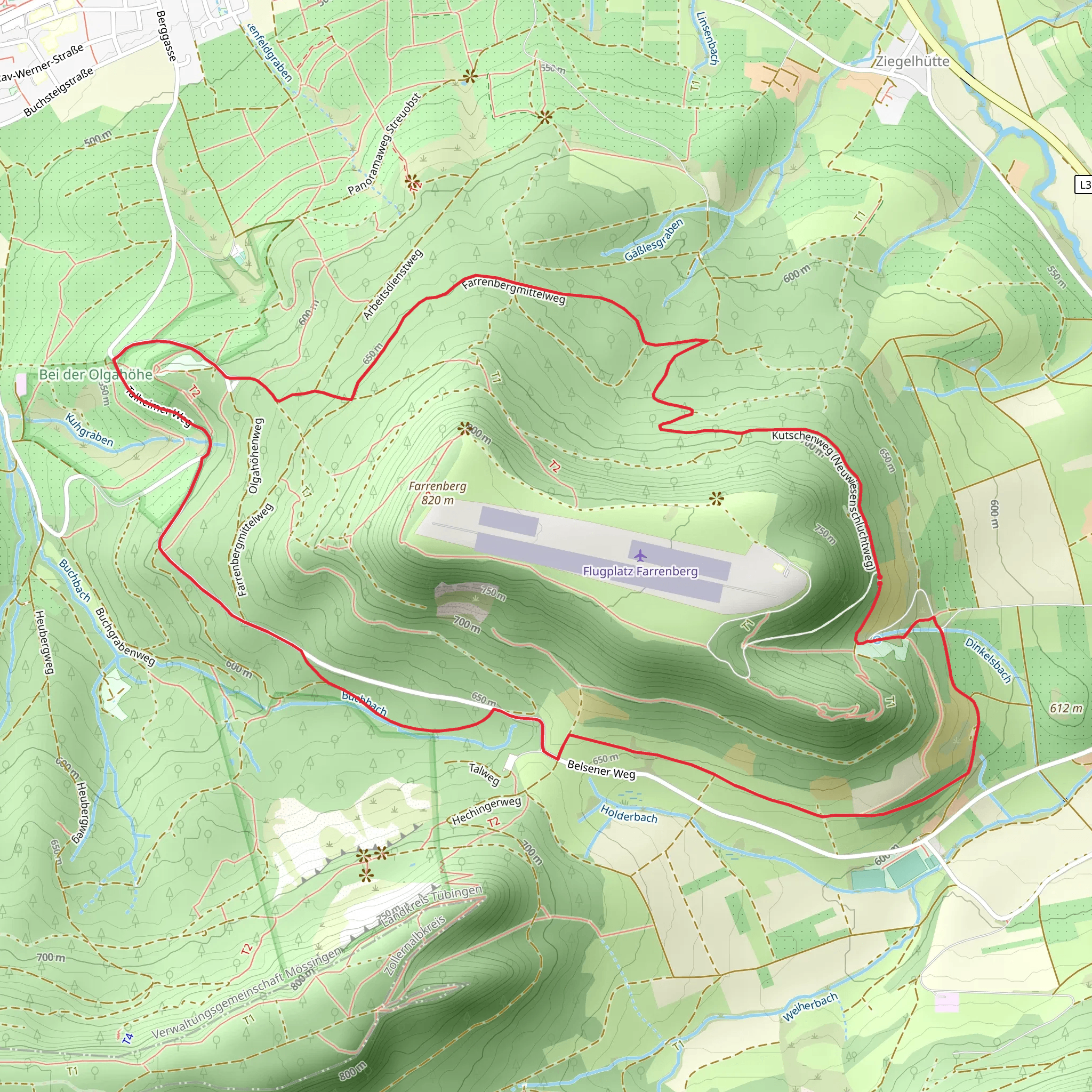 Flugplatz Farrenberg Loop mobile static map