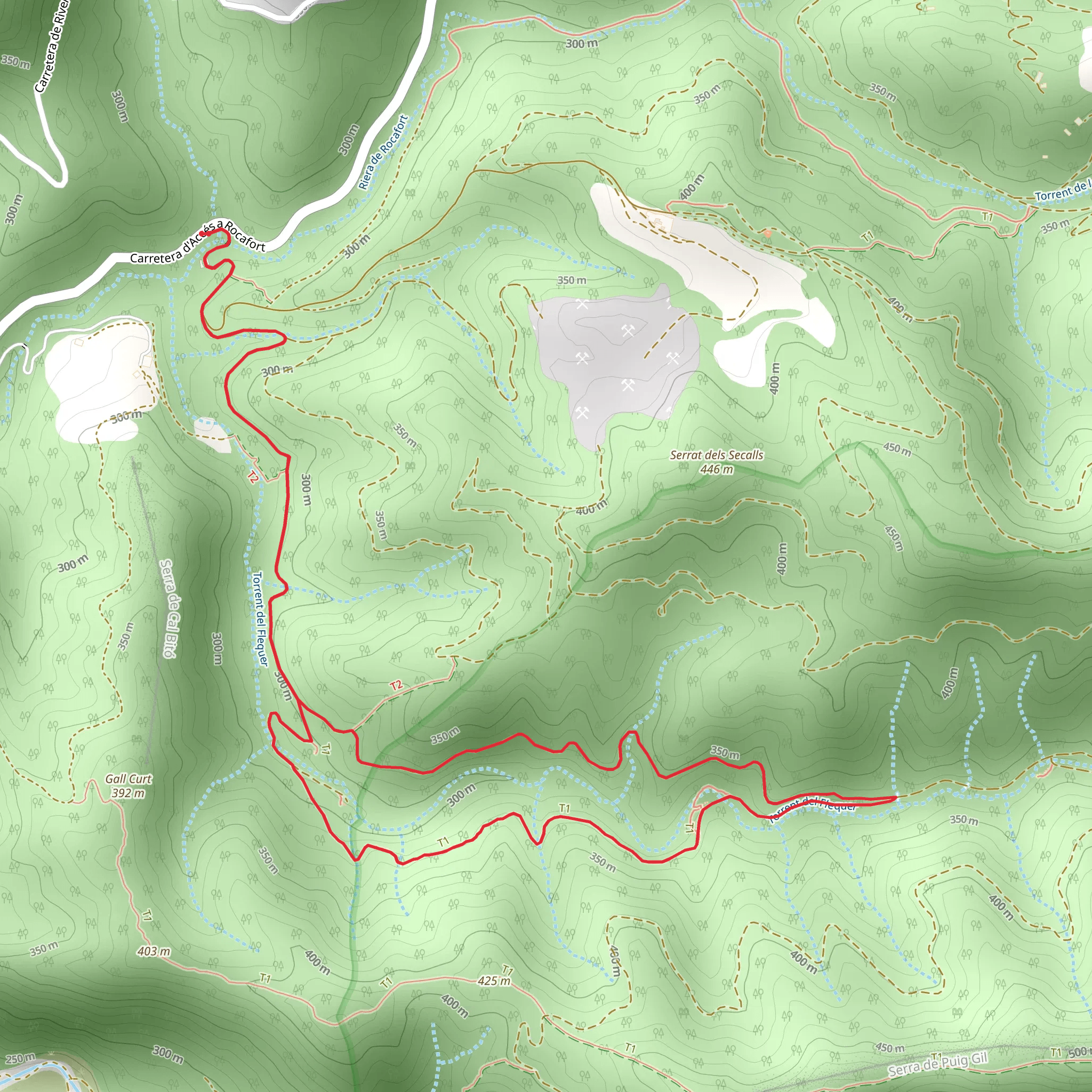 The Tines of the Vall de Flequer SL C 52 mobile static map