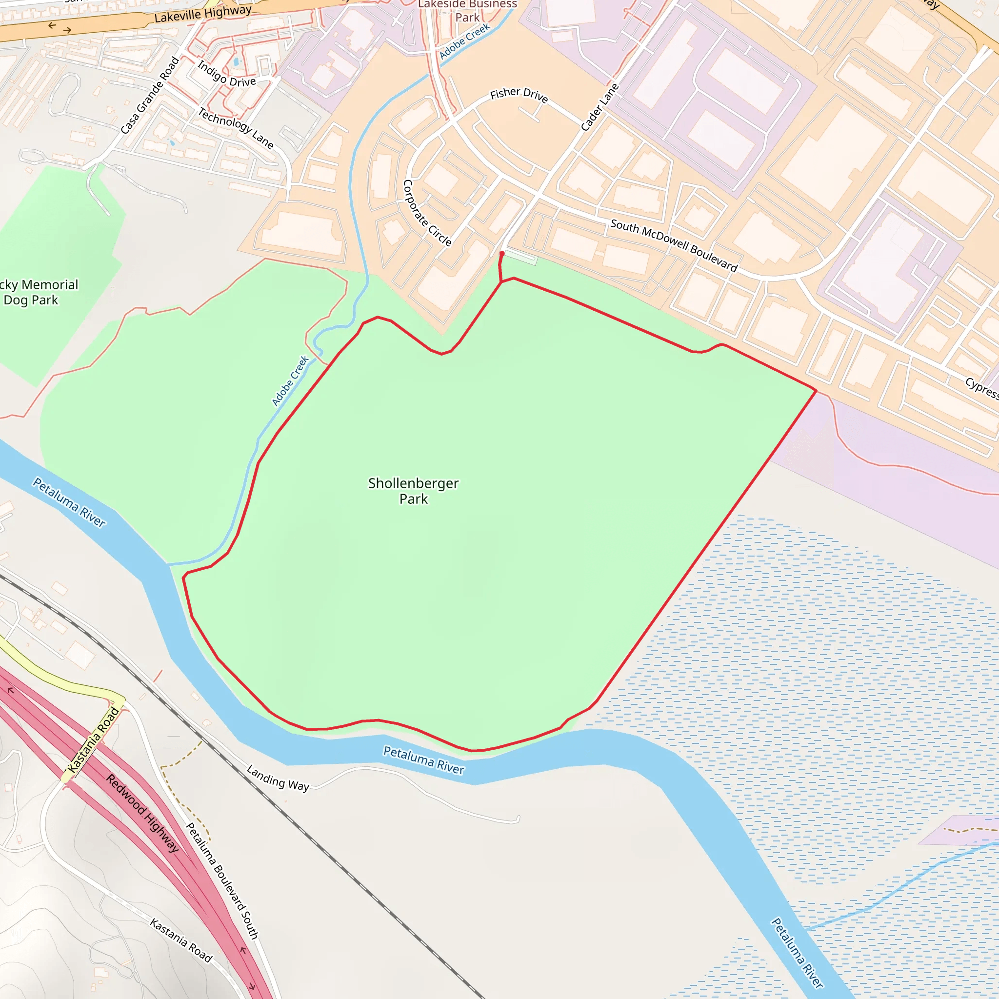 Shollenberger Park Loop mobile static map