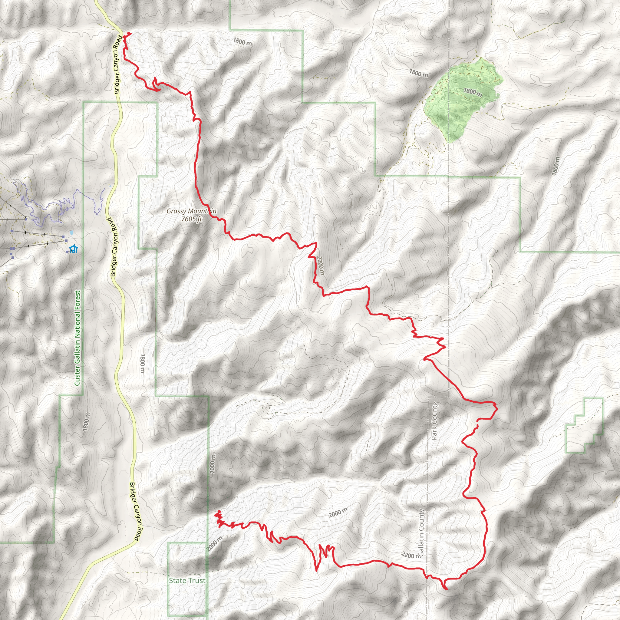 Bangtail Divide Trail mobile static map