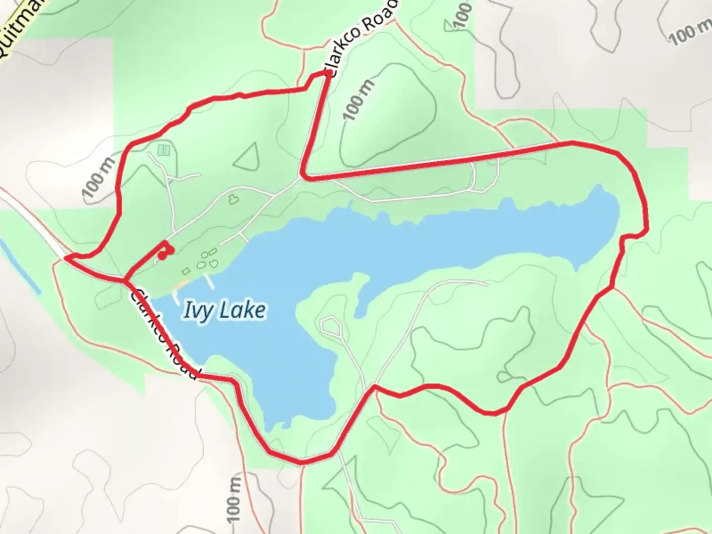An image depicting the trail Ivy Lake Loop and its surrounding area.