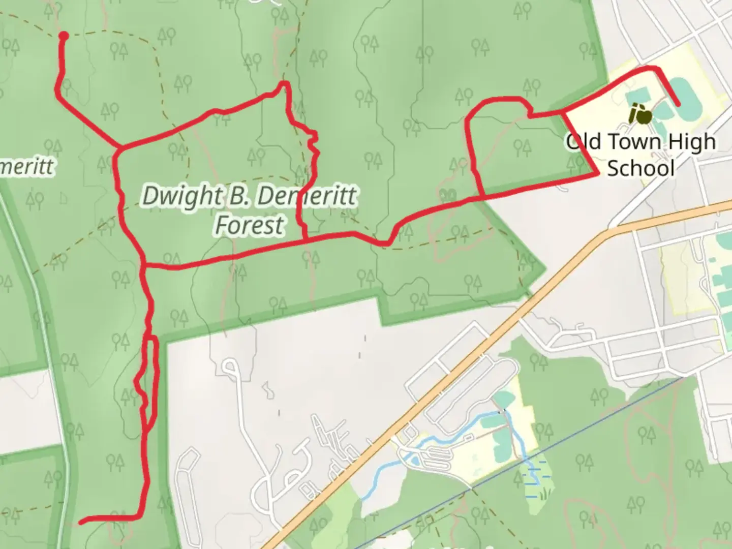 An image depicting the trail Red, White and Black Loop Trail via Logan Road and its surrounding area.