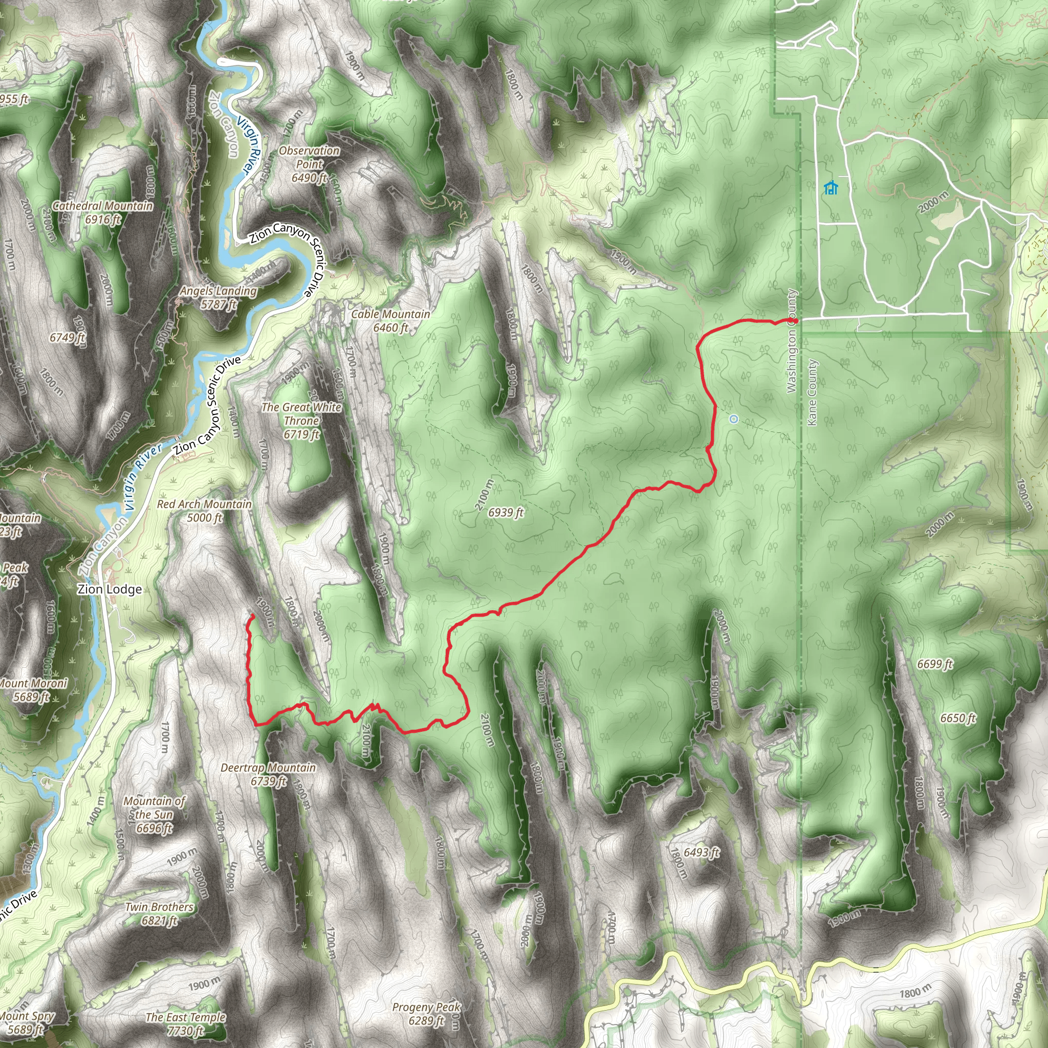 Deertrap Mountain via Stave Spring Trail mobile static map
