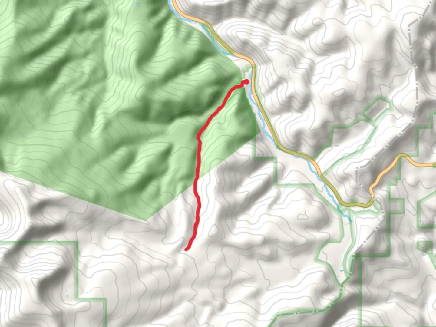 An image depicting the trail Rito Angostrua via Angostura Trail and its surrounding area.