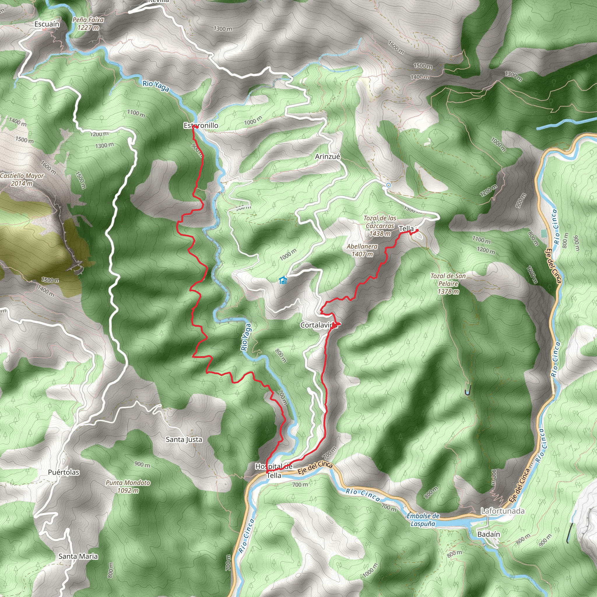 Tella - Estaroniello PR HU 39 mobile static map