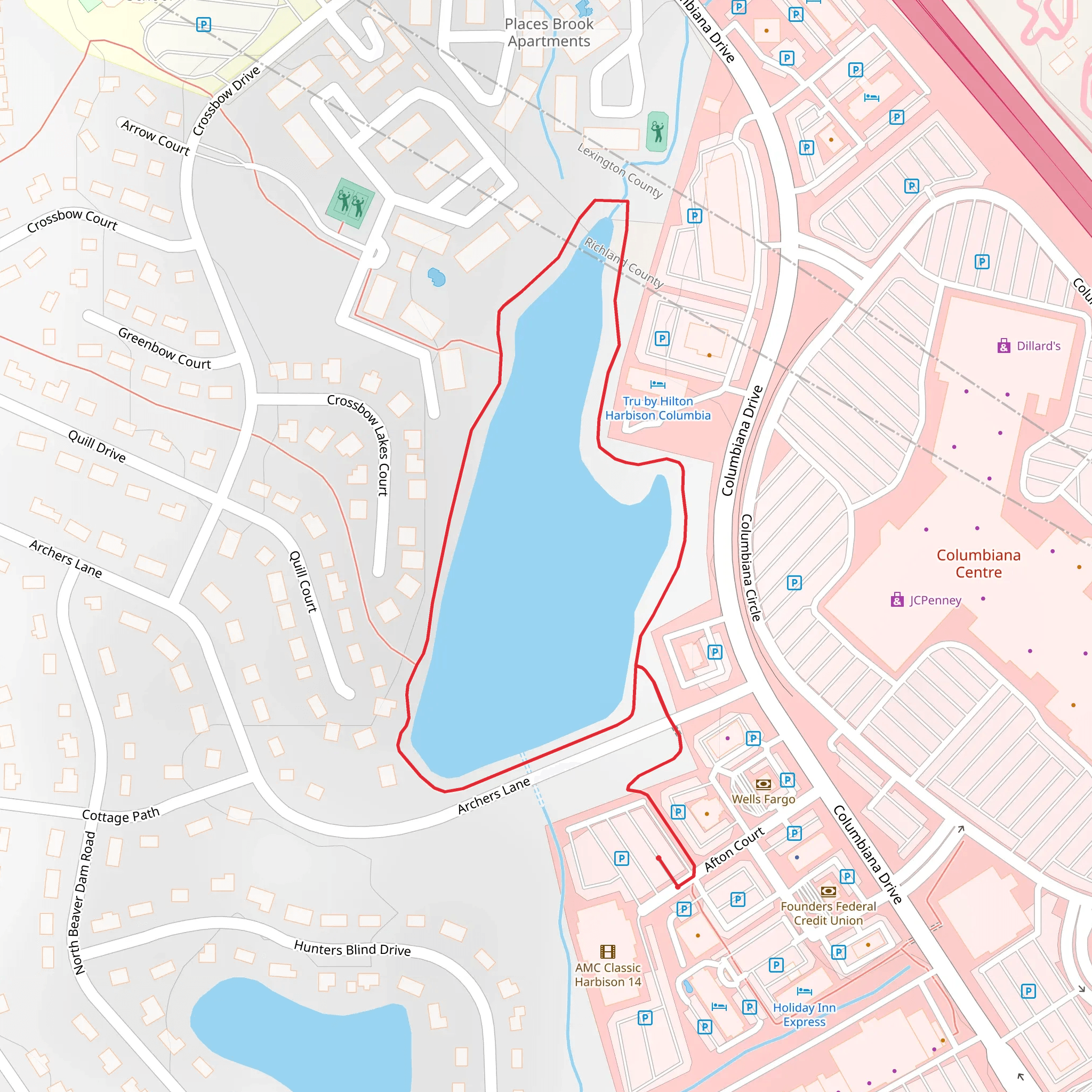 Archers Lane Loop mobile static map