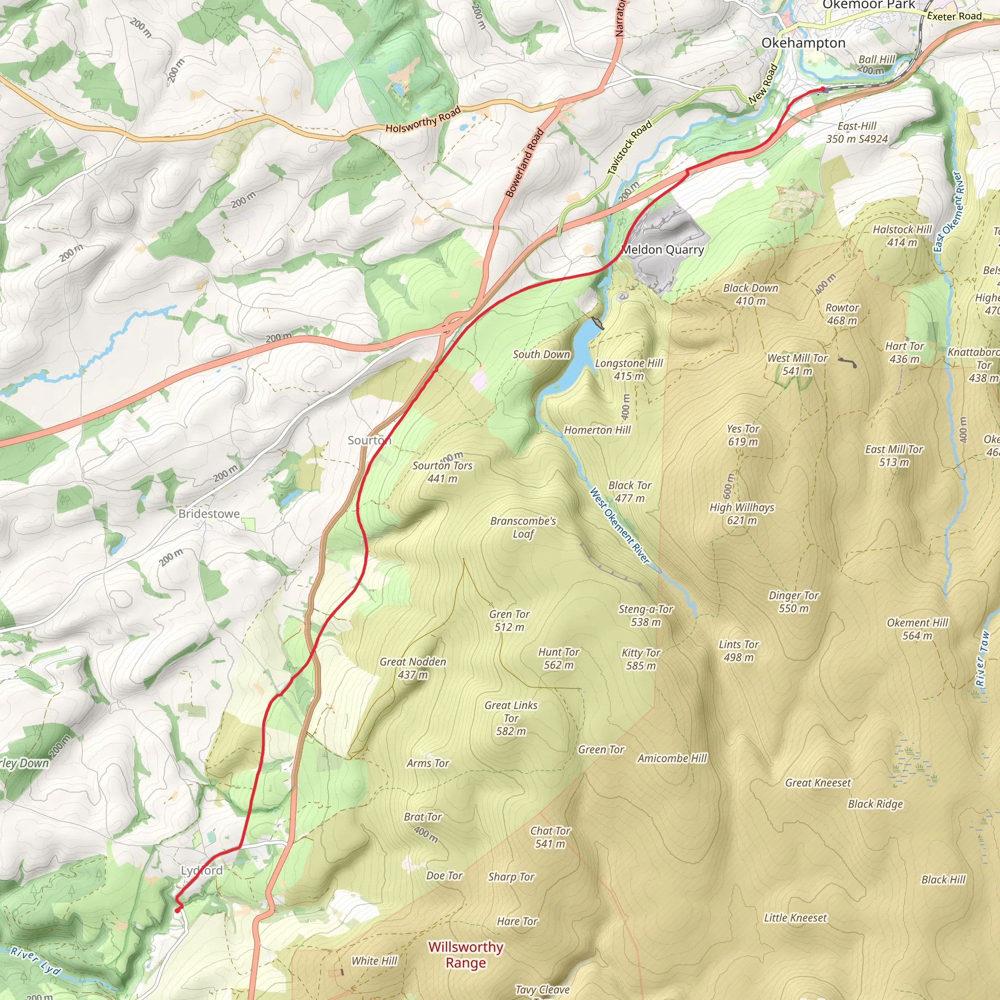 Natural Wood and Meldon Wood Walk mobile static map