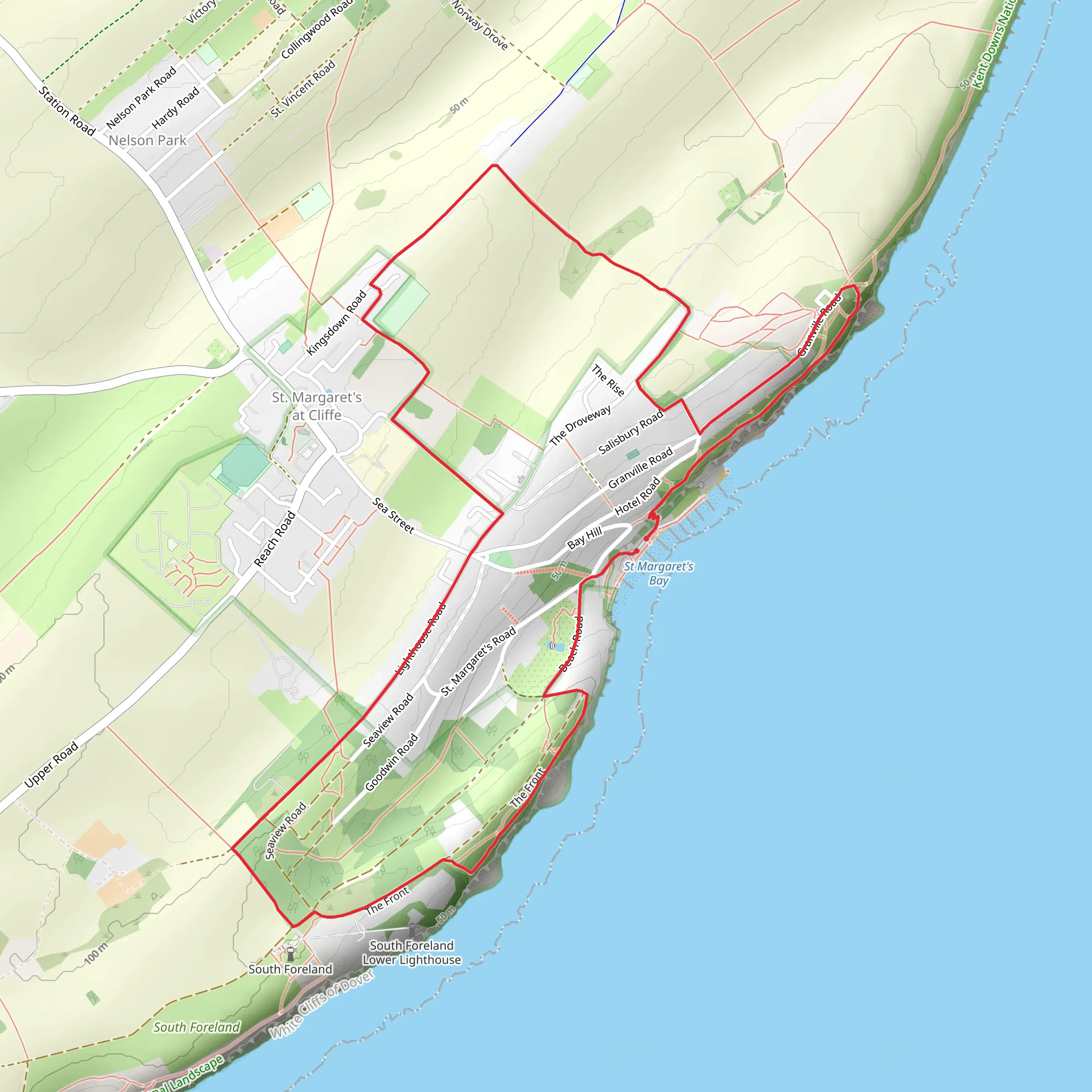St Margaret's at Cliffe Loop mobile static map