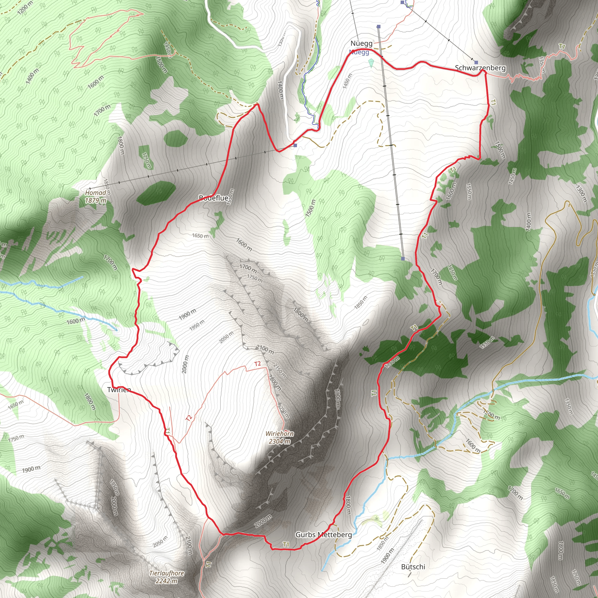 Geopfad Wiriehorn mobile static map