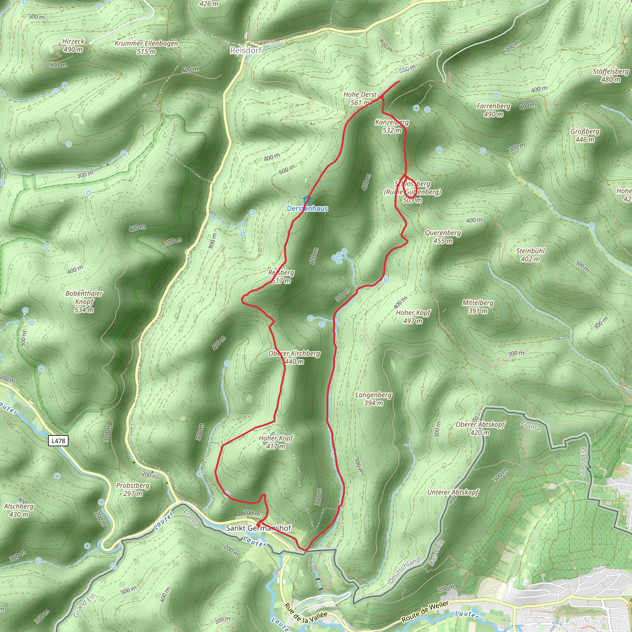 Buchbachweg and Steinerner Tisch Loop mobile static map