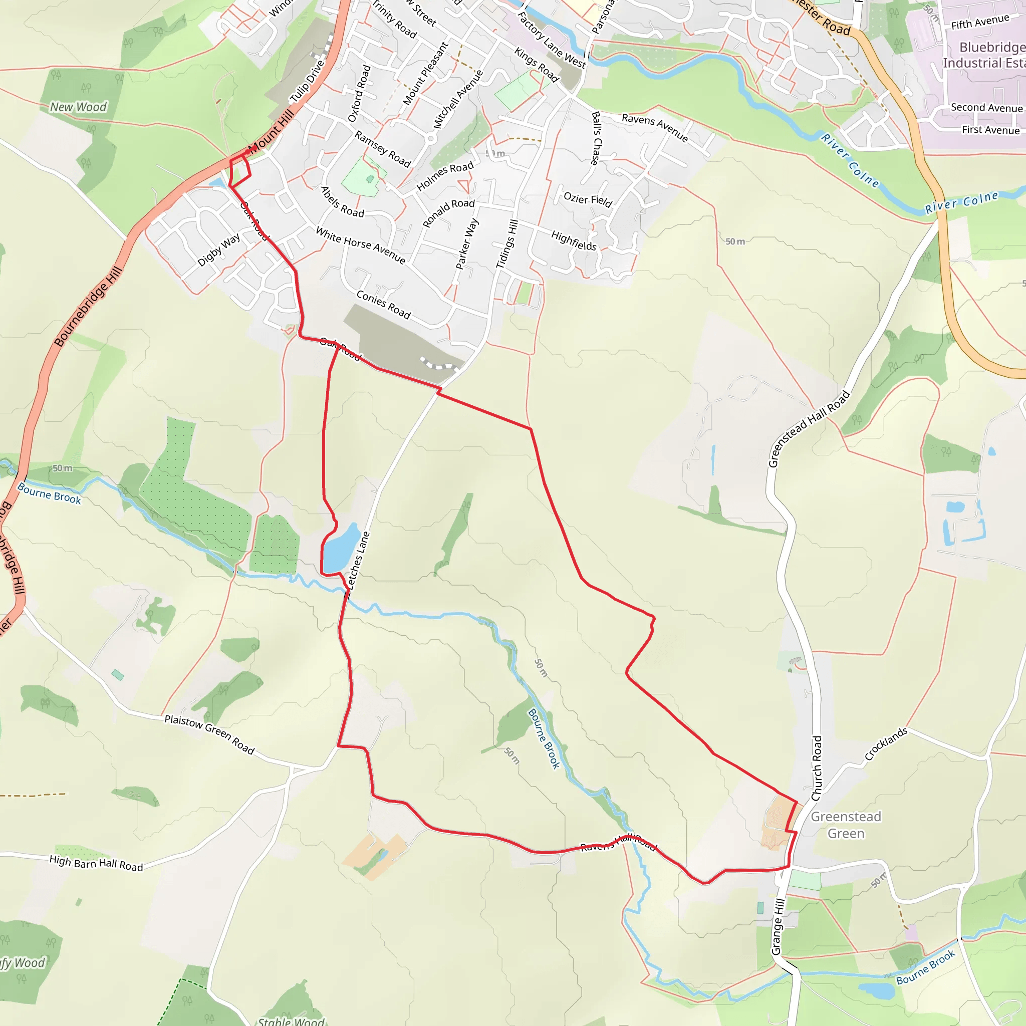Greenstead Green Loop mobile static map