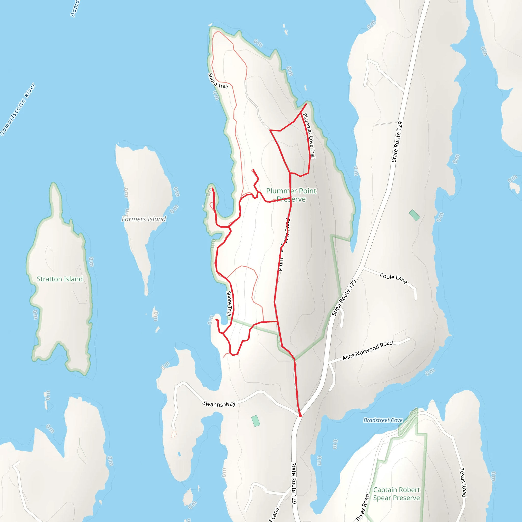 Plummer Point Road Loop mobile static map