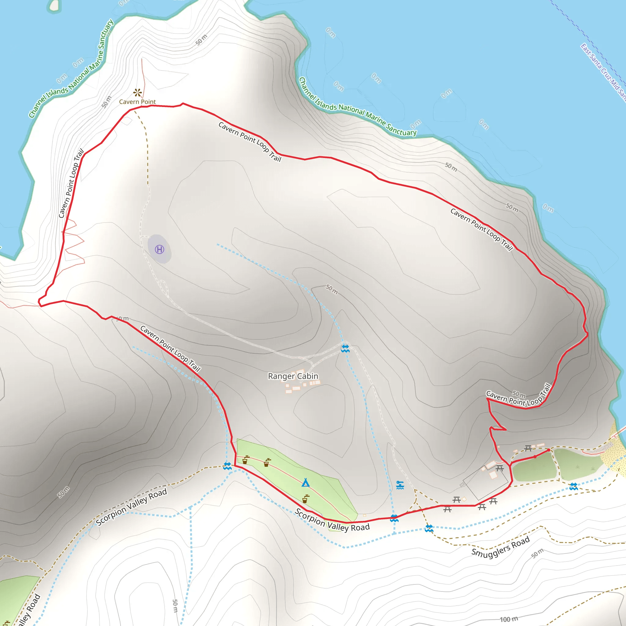 Cavern Point Loop Trail mobile static map