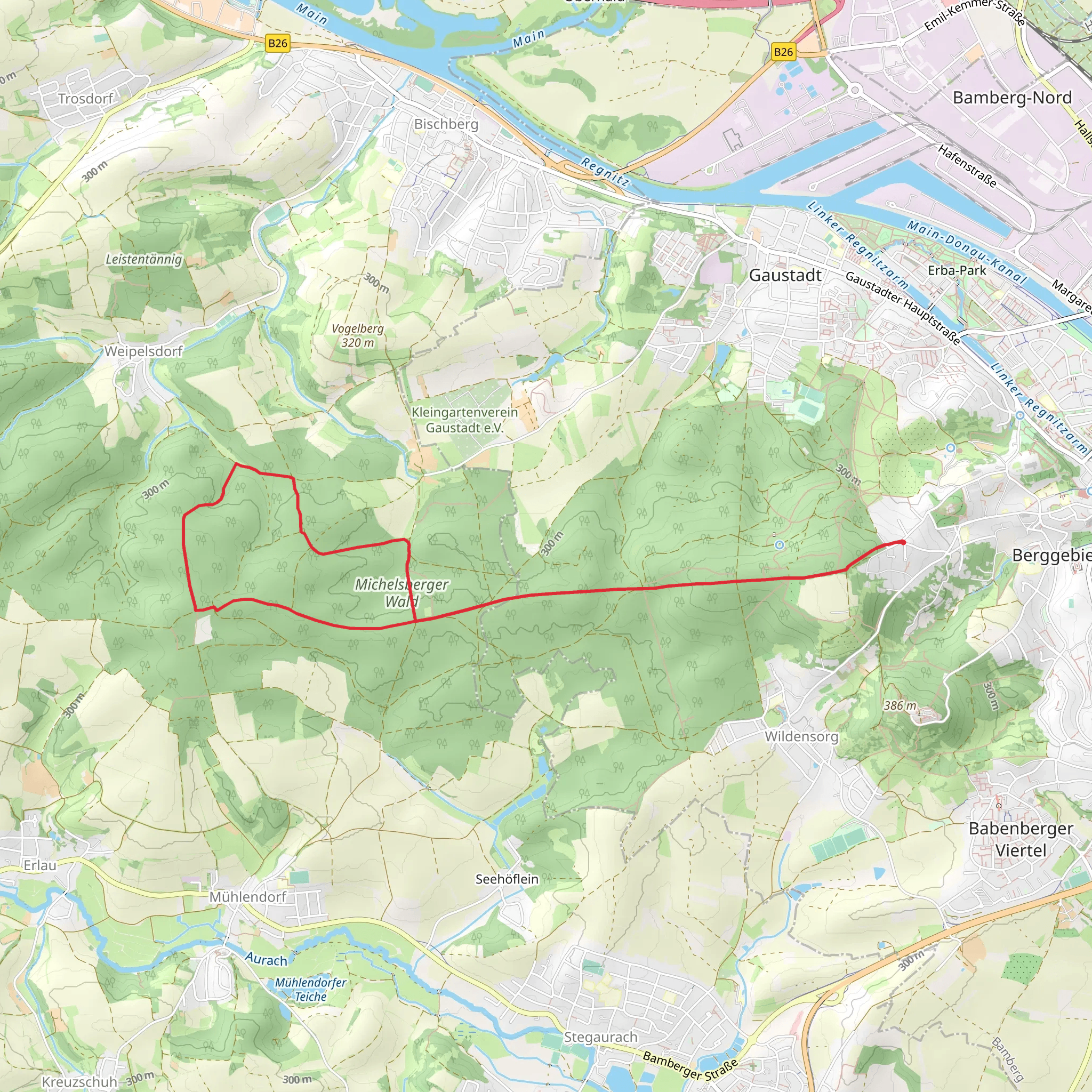 Michaelsberger Wald Loop via Steigerwald Panoramaweg mobile static map