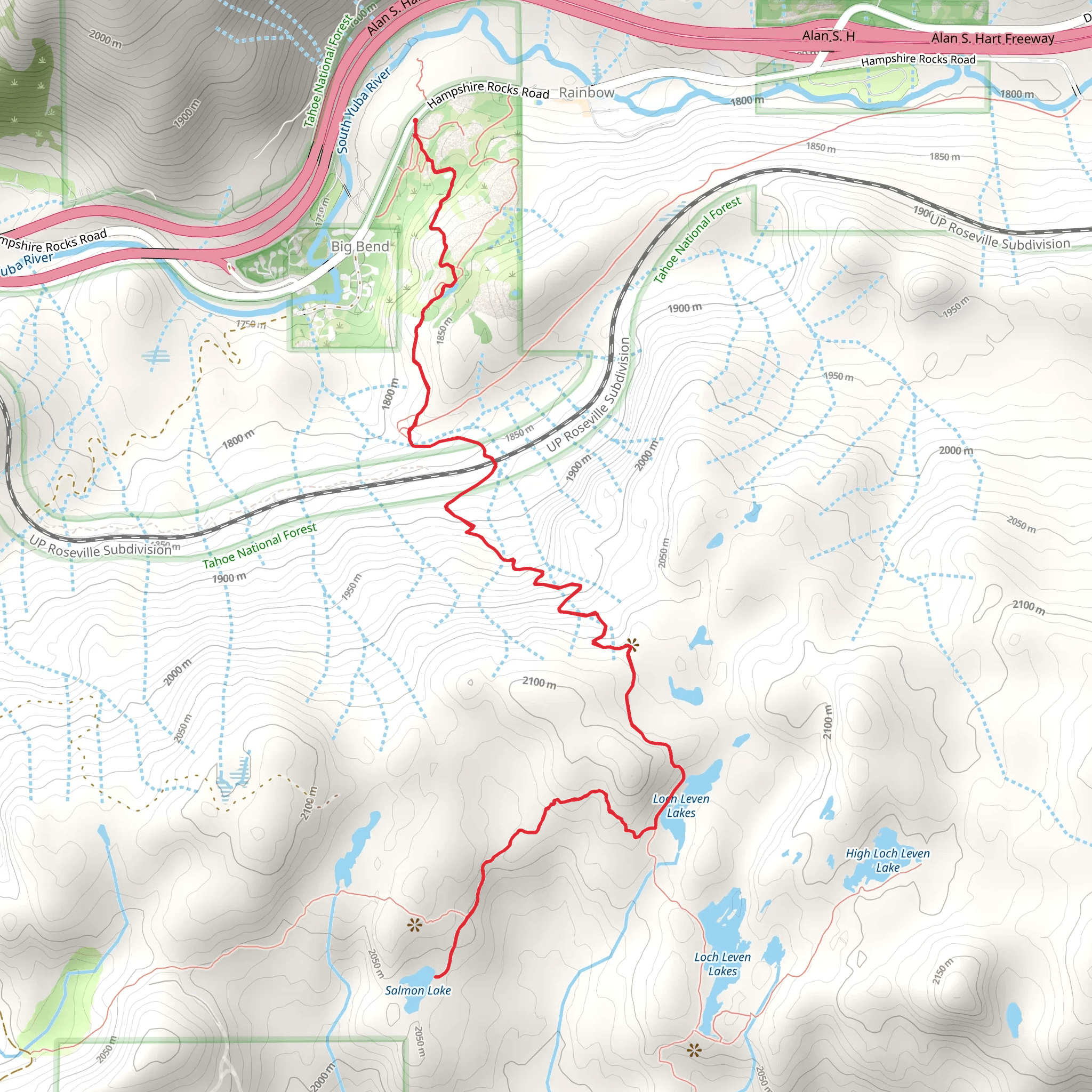 Salmon Lake via Loch Leven Trail mobile static map
