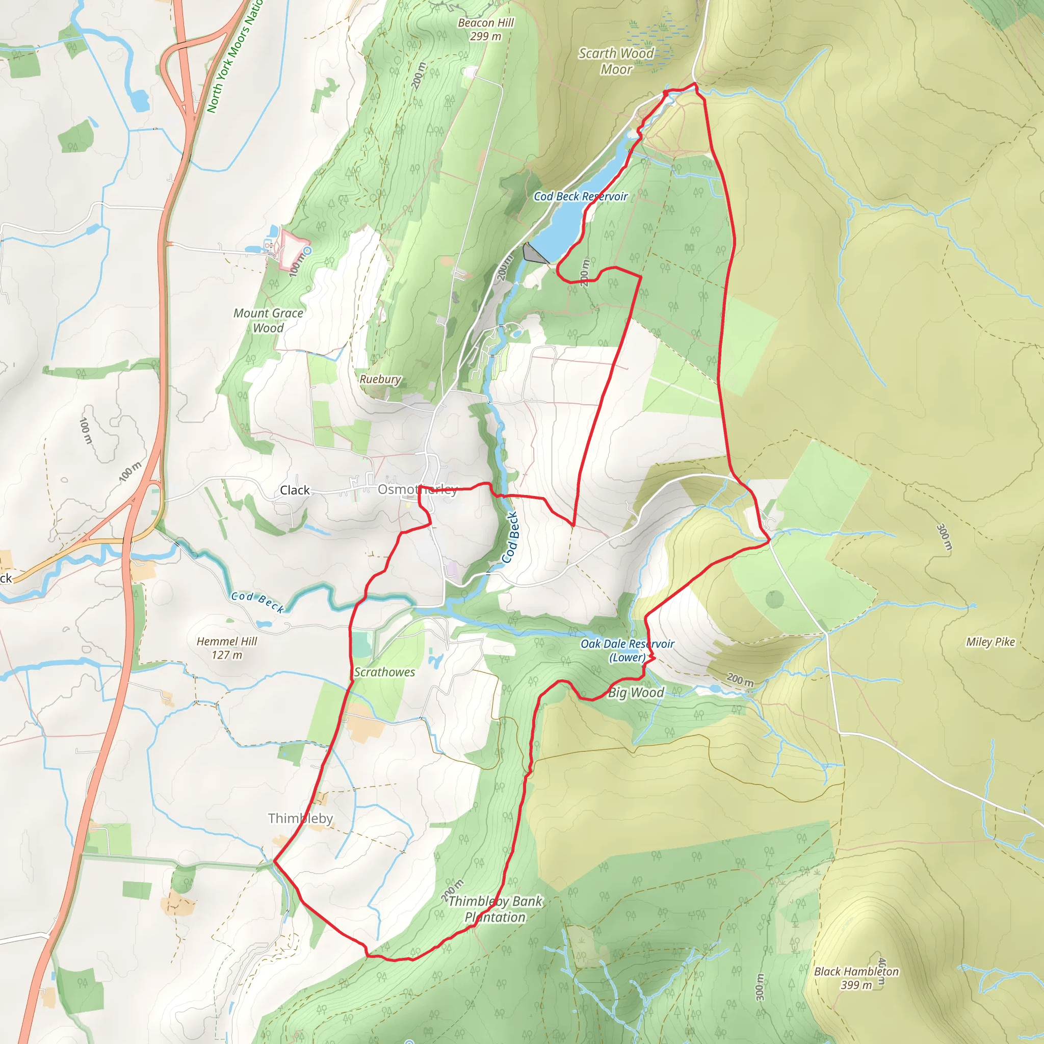 Osmotherley Circular Walk mobile static map