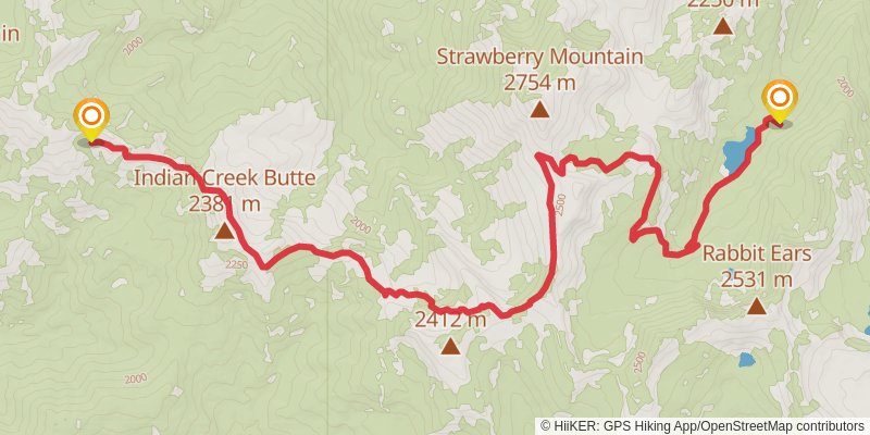 Strawberry Mountains Traverse stage 2 Map