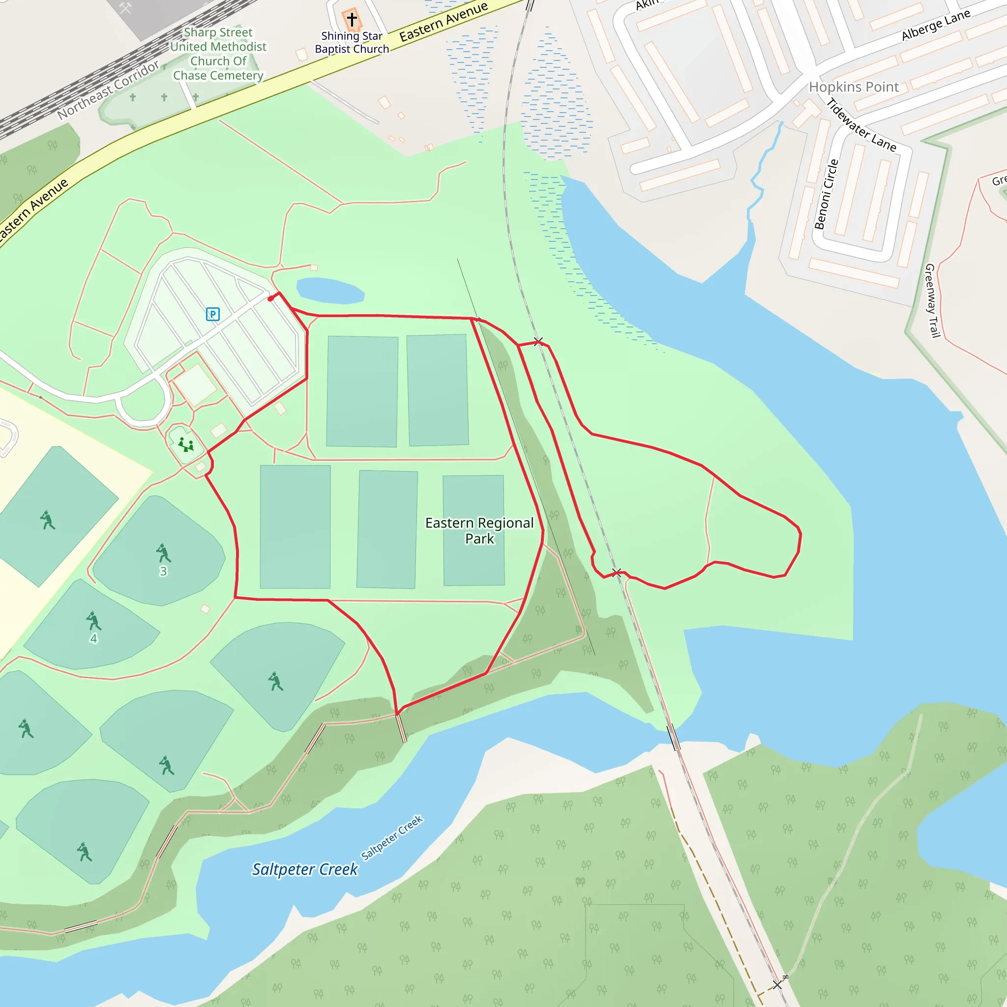 Eastern Regional Park Loop mobile static map