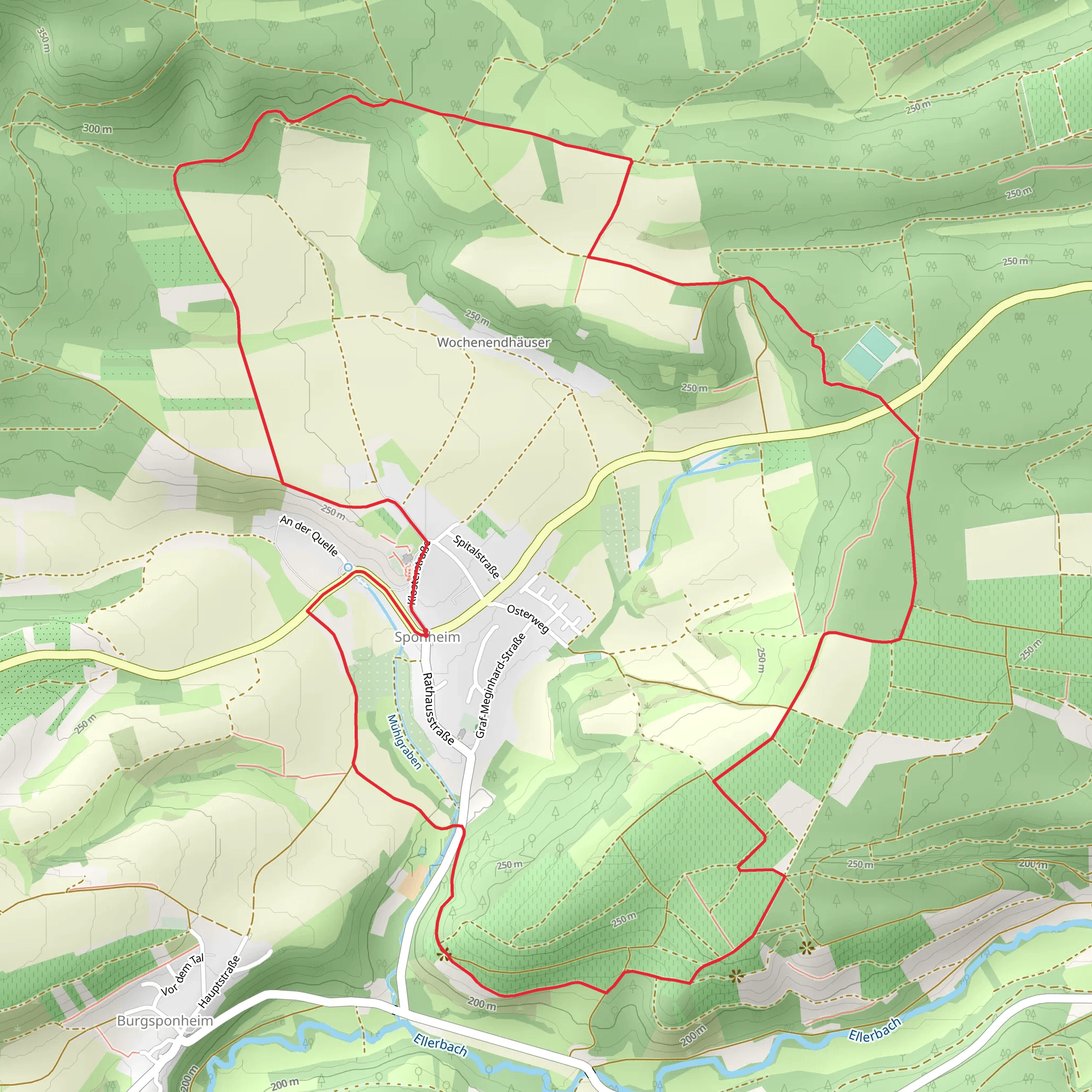 Sponheimer Entdeckerrunde and Sponheimer Weg mobile static map