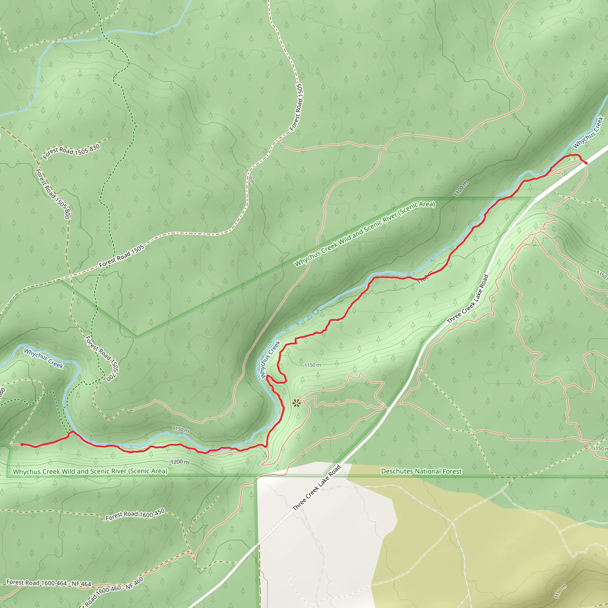 Whychus Creek Trail mobile static map