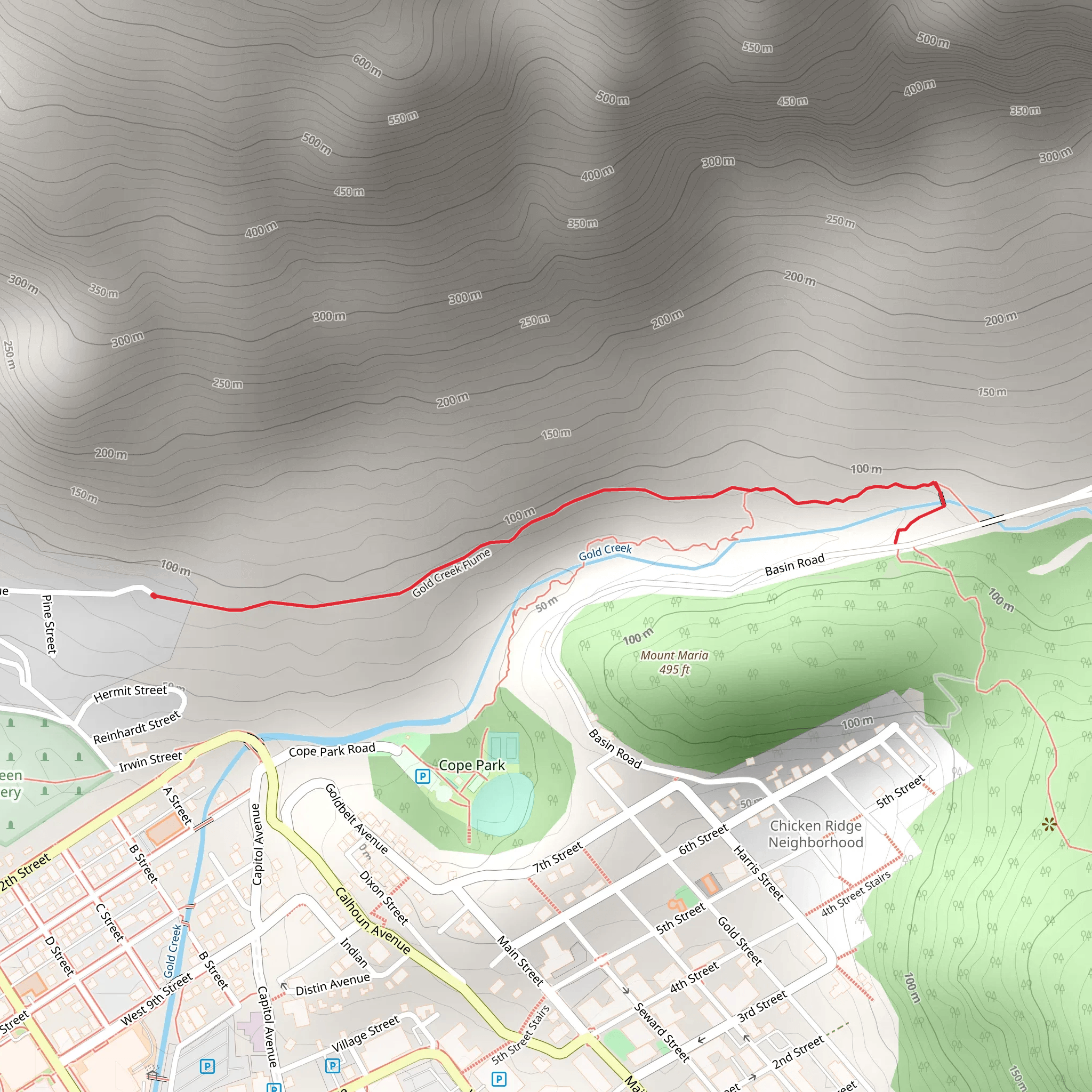 Gold Creek Flume mobile static map