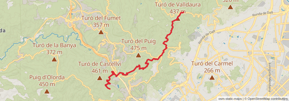 GR 92 Sendero del Mediterráneo Cataluña stage 19 Map