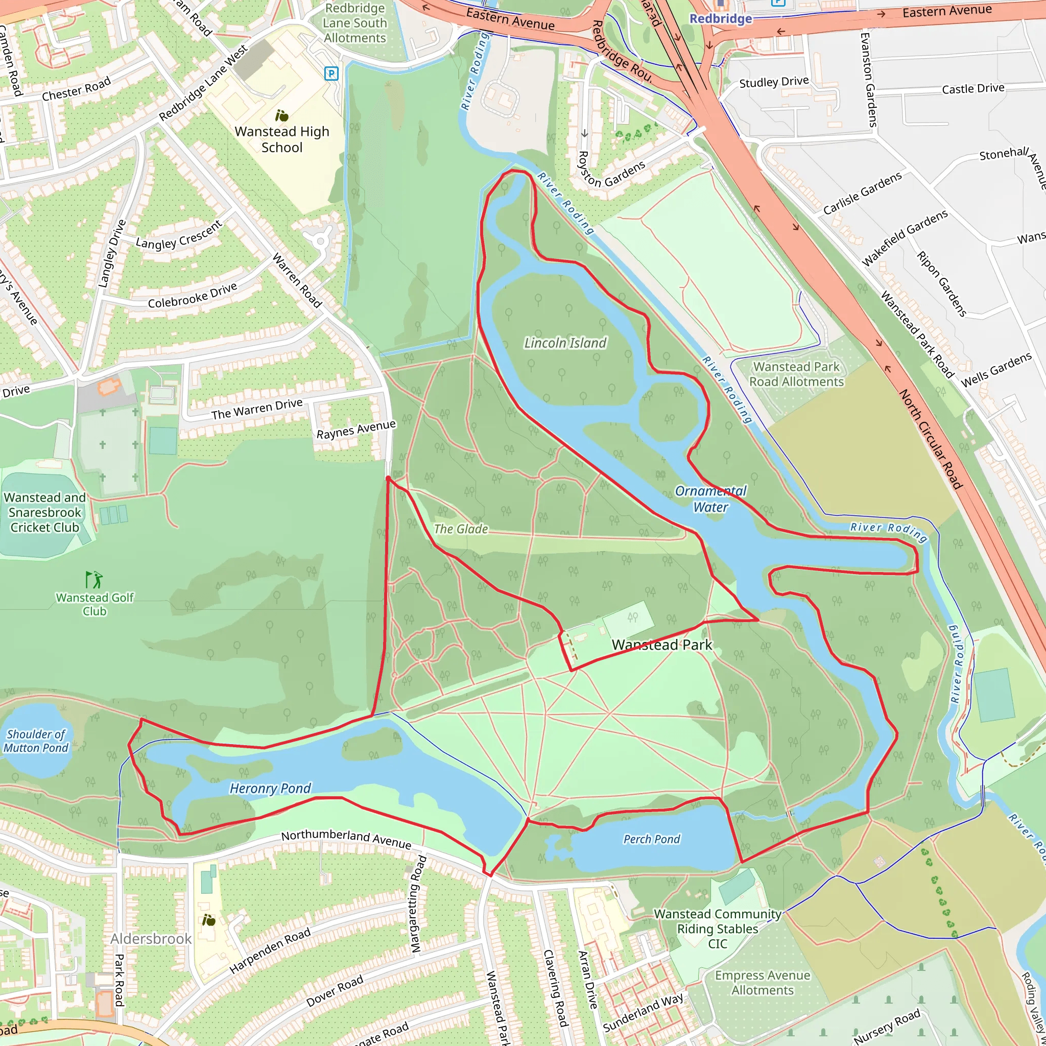 Wanstead Park mobile static map