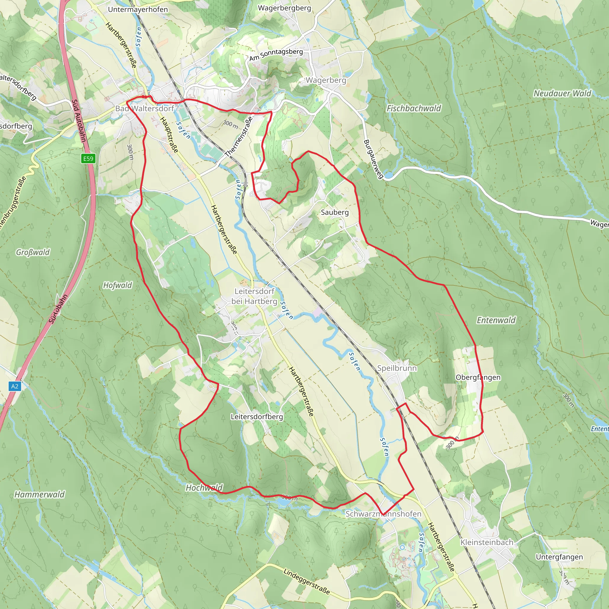 W1 Thermen Loop Hike mobile static map