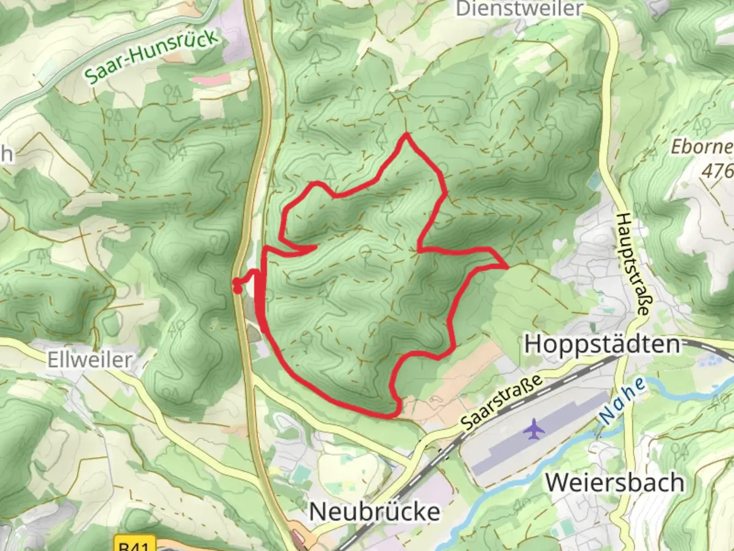 An image depicting the trail Rundweg HW 2 and its surrounding area.
