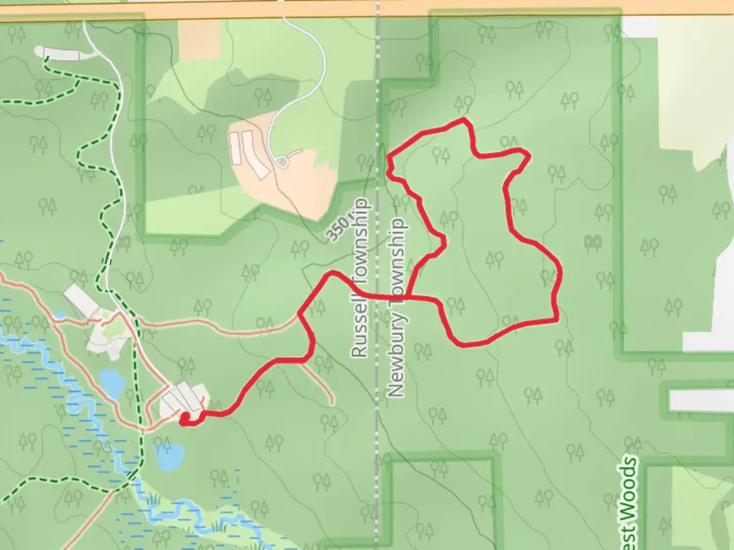 An image depicting the trail Ansel's Cave Loop Trail and its surrounding area.