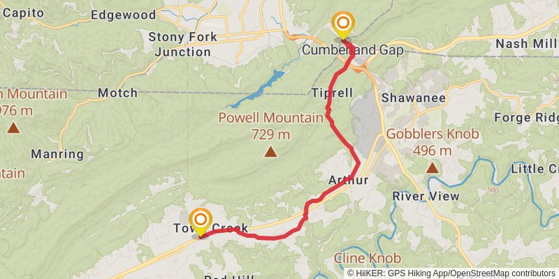 Great Eastern Trail (Incomplete) stage 73 Map